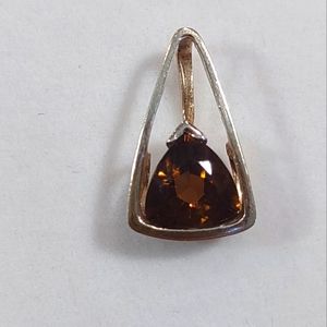 10k Smokey Topaz Pendant